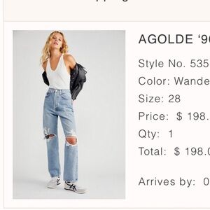 AGOLDE '90s Ripped Blue Jeans